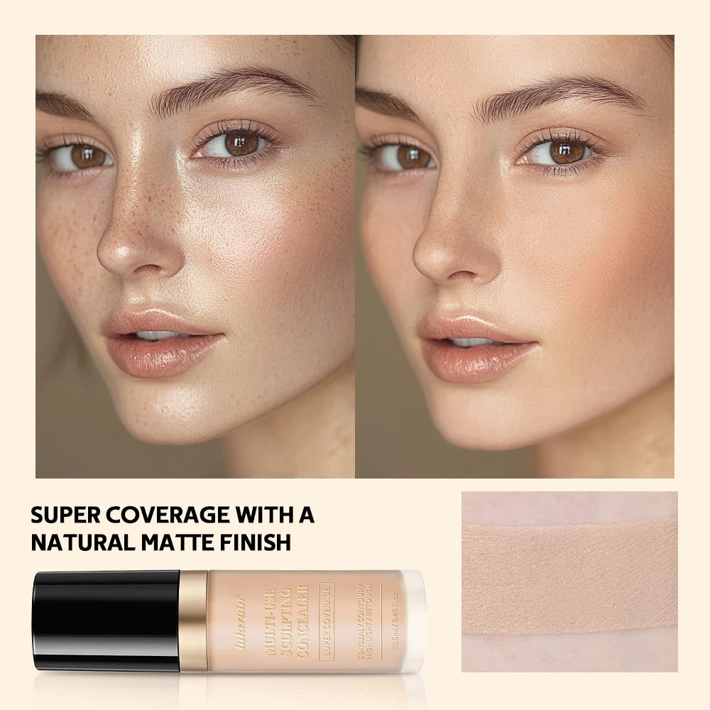 Lakerain 5-Shade Waterproof Matte Concealer & Foundation | Full Coverage