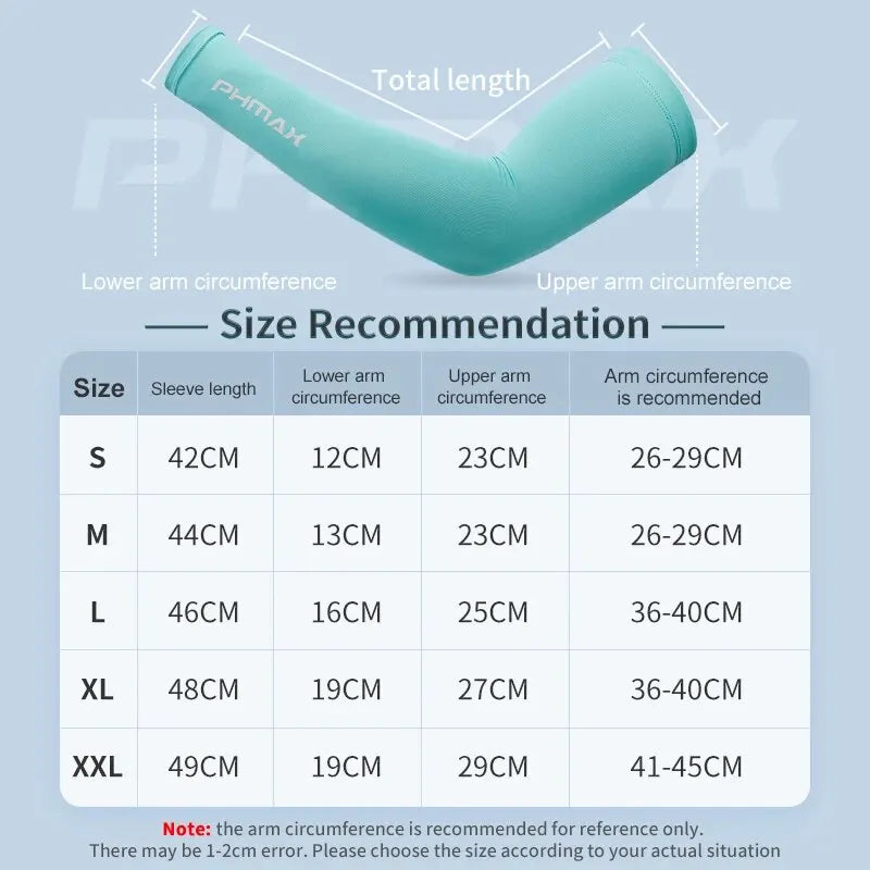 PHMAX Cycling Arm Sleeves Breathable UV Protection Running Arm Covers Fitness Basketball Elbow Pad Ice Silk Arm Wamrers Oasis Select
