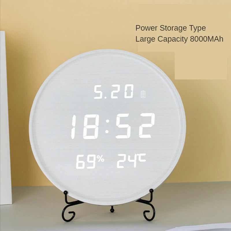Living room household fashion creative hole free hanging wall electronic light luxury Nordic simple modern wooden wall clock Oasis Select 1 295 x 295 x 25mm