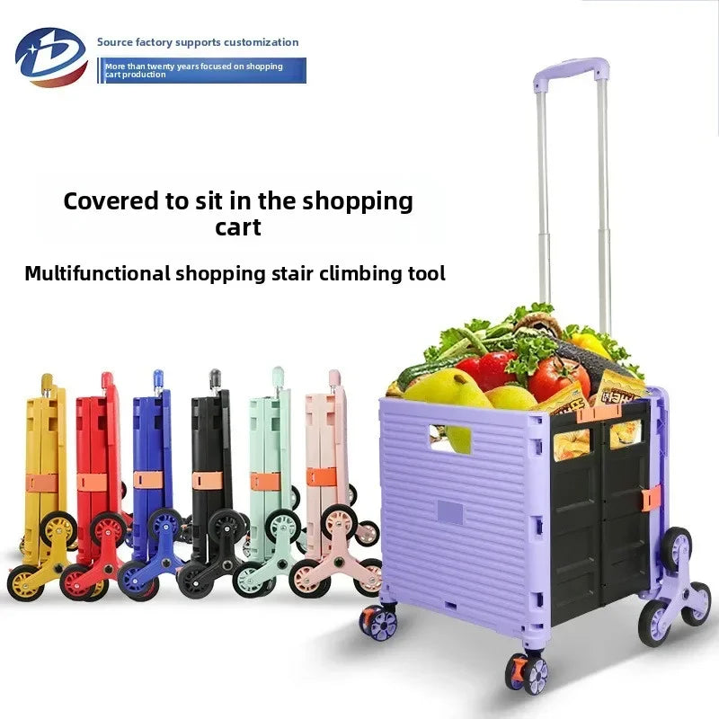 Outdoor folding shopping cart, small pull cart, shopping cart, climbing cart, home shopping storage cart Oasis Select