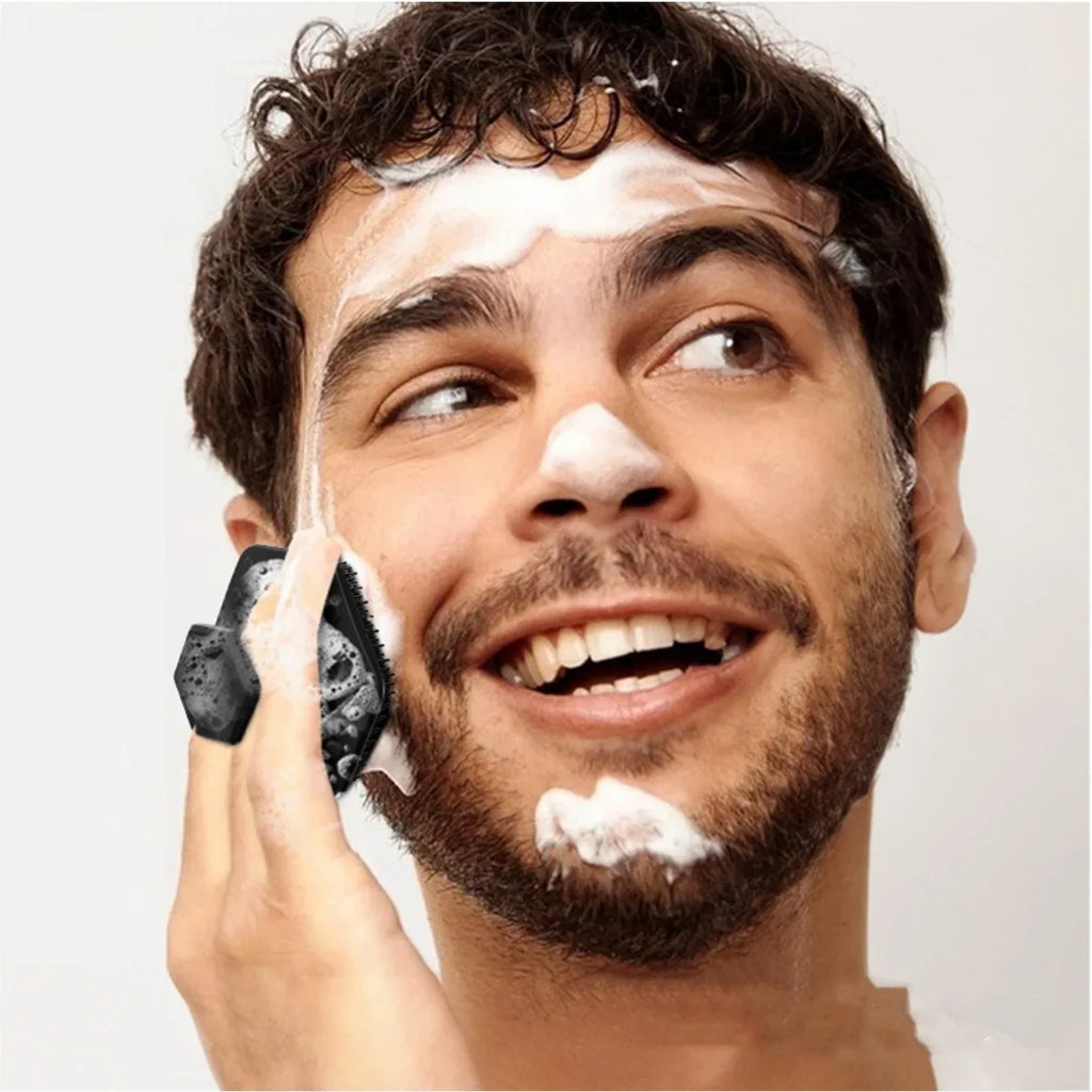 Silicone Exfoliating Face & Body Scrub Brush – No-Slip Handle Silicone Cleansing Brush Oasis Select