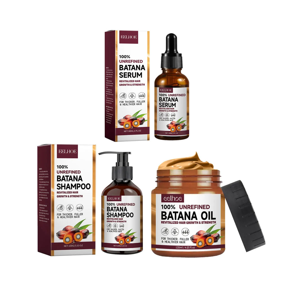 EELHOE Natural Batana Oil Deep Moisturizing Smooth Thick Hair Growth Shampoo and Conditioner for Damaged Hair Keratin Treatment Oasis Select 3 in 1 set