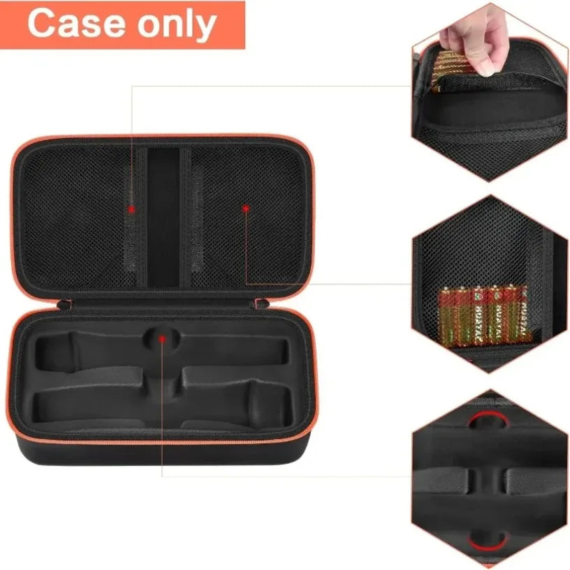 Portable Eva Wireless Microphone Storage Bag Carrying Case Compatible with JBL Wireless Two Microphone System for Trip Camping Oasis Select