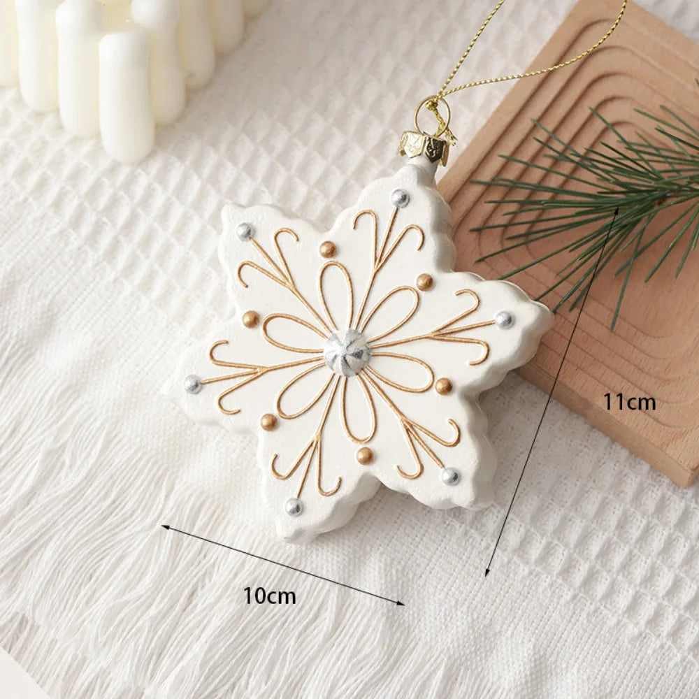 White Christmas Hanging Ornaments – Tree, Soldier & House Baubles