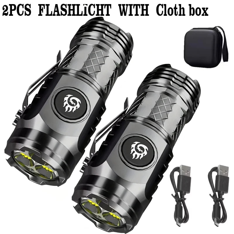 Mini 3-LED Keychain Flashlight | USB-C Rechargeable, Waterproof