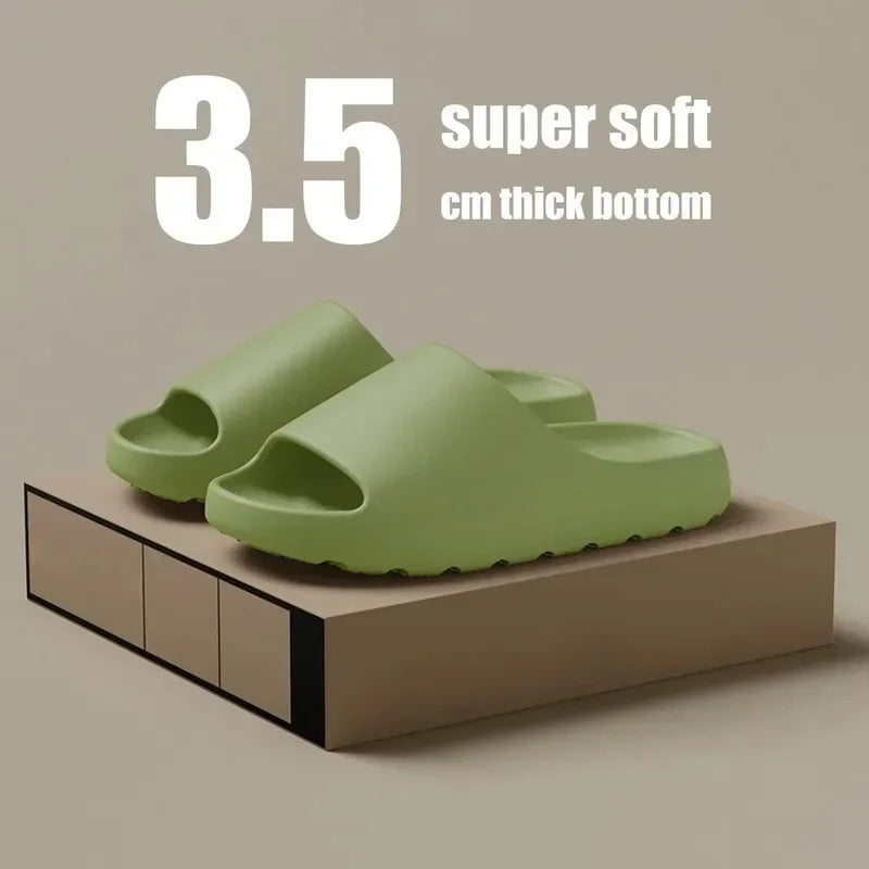 Fashion slippers, cloud thick-soled sandals, couple bathroom slippers, home and outdoor men's slippers, women's EVA sandals Oasis Select green 38-39