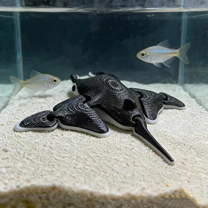 Articulated Manta Ray Figurine 3DPrinted Flexible Joints Devil Fish Aquarium Decor Collectible Display Aquarium Accessories Gift Oasis Select