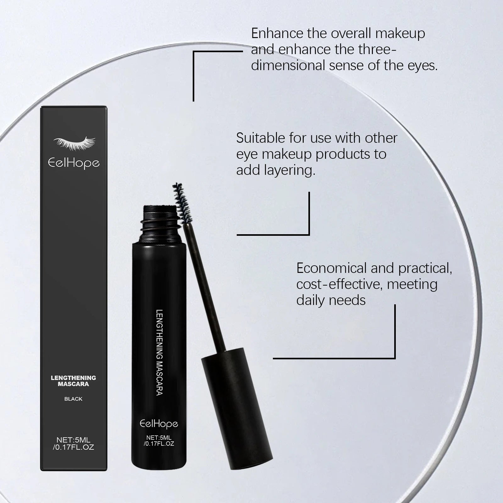 Eelhope Waterproof Lengthening Volumizing Mascara – Long-Lasting