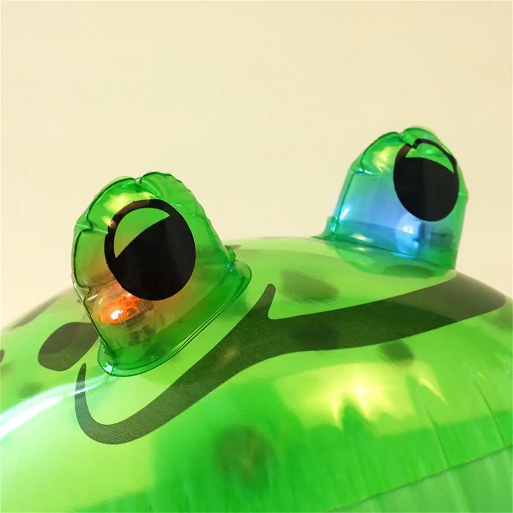 Glowing Inflatable Green Bouncing Frog Toad Ballon Jungle Animal Toy Funny Kids Party Gift Birthday Wedding Decoration Oasis Select
