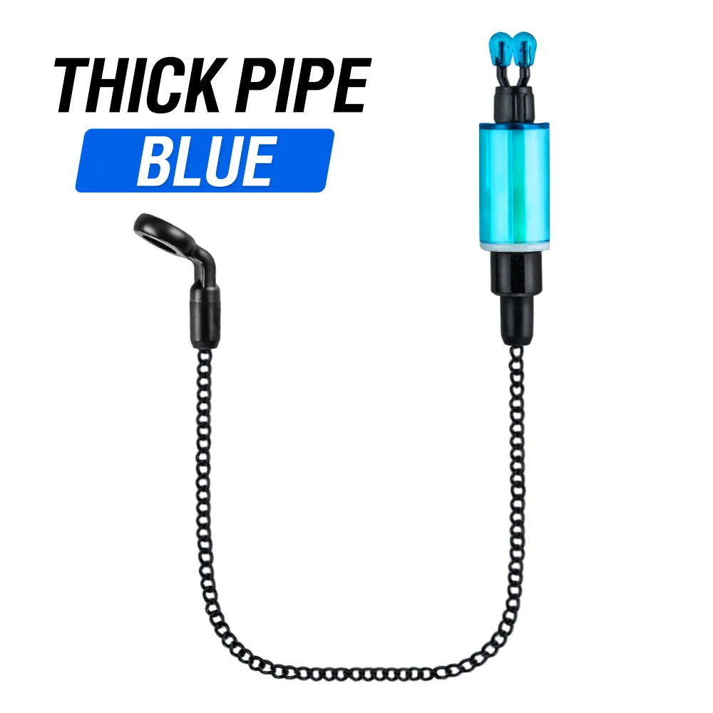 Sensitive Carp Bite Indicator Soft Chain Alarm with Adjustable Line Clip Detachable Structure and Glow Rod Slot Oasis Select Thick Tube - Blue