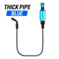 Sensitive Carp Bite Indicator Soft Chain Alarm with Adjustable Line Clip Detachable Structure and Glow Rod Slot Oasis Select Thick Tube - Blue