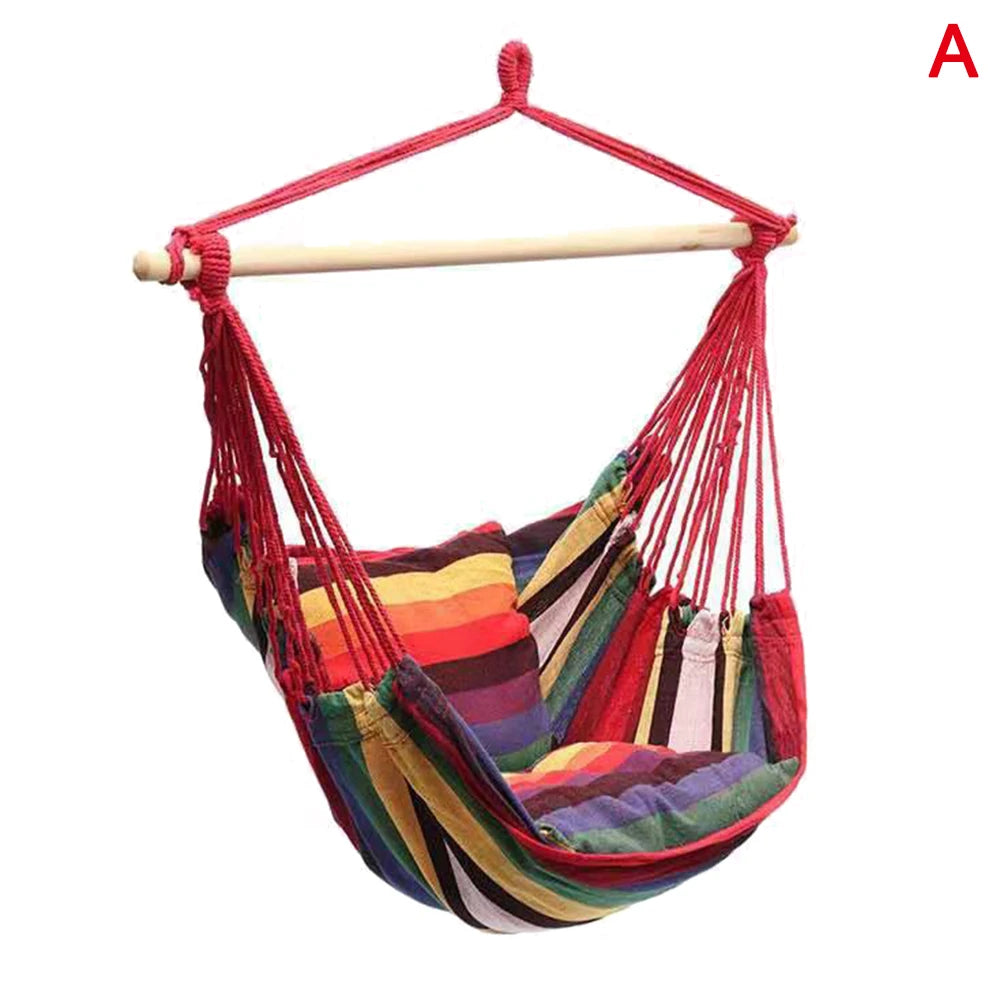 Outdoor Indoor Camping Rope Bed Home Garden Hanging Chair Fabric 120KG Hanging Hammock Hammock Chair Hammock Swings Swing Seat Oasis Select A