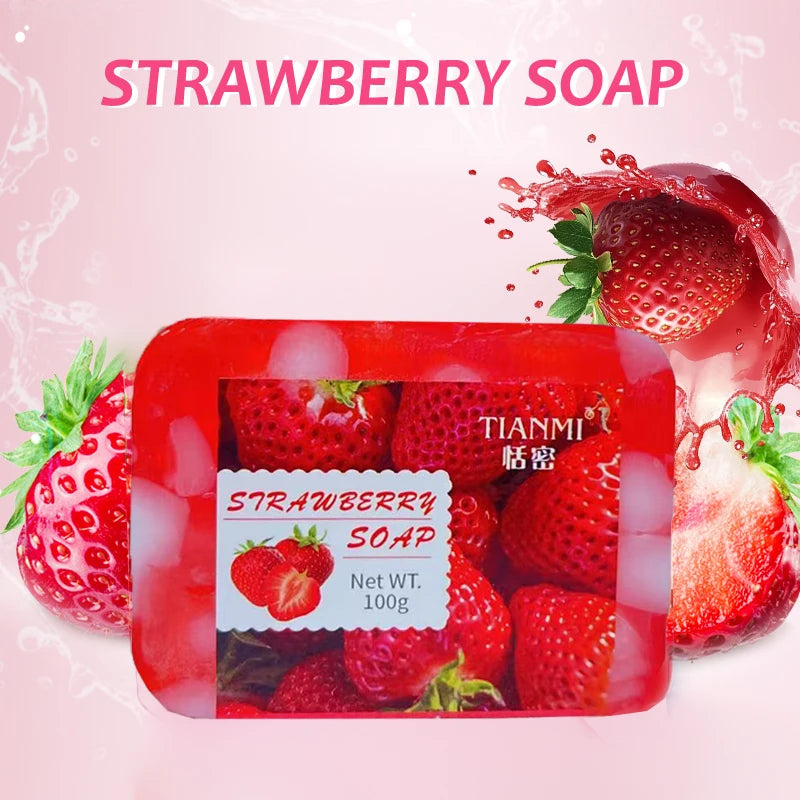 Strawberry Jelly Soap, rich in strawberries and Revlon, deeply cleanses, cleanses, bathes the whole body Oasis Select Red 100g