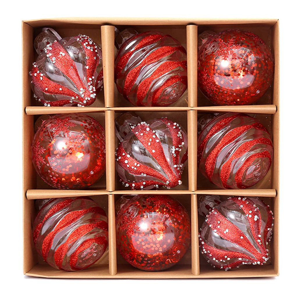 12/9/4/3PCS Christmas Balls Christmas Tree Ornaments Ball 8/6cm Xmas Hanging Tree Pendants Home Party Decor 2024 New Year Gifts Oasis Select Red China Mainland