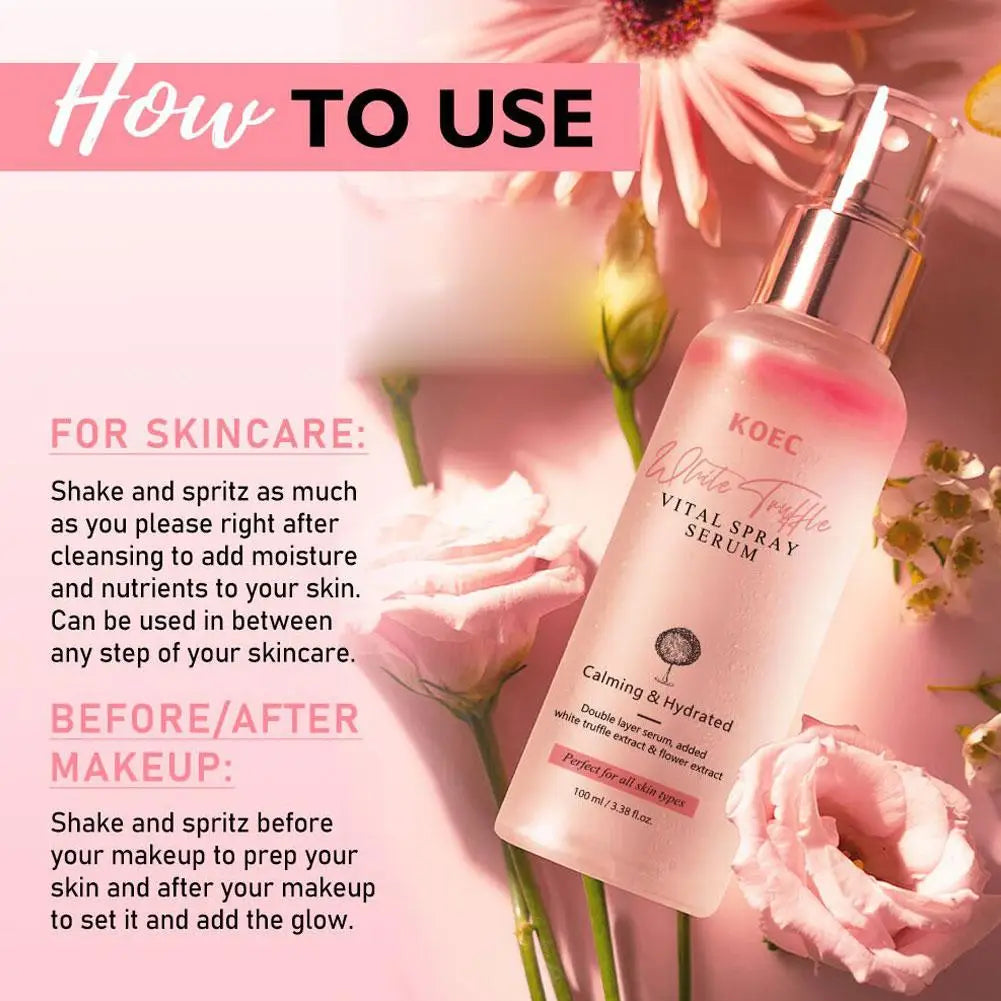 White Truffle Moisturizing Spray Deeply Nourishes Hydrating Face Mist Moisturizing Shrink Pores Oil Control for All Skin Types Oasis Select
