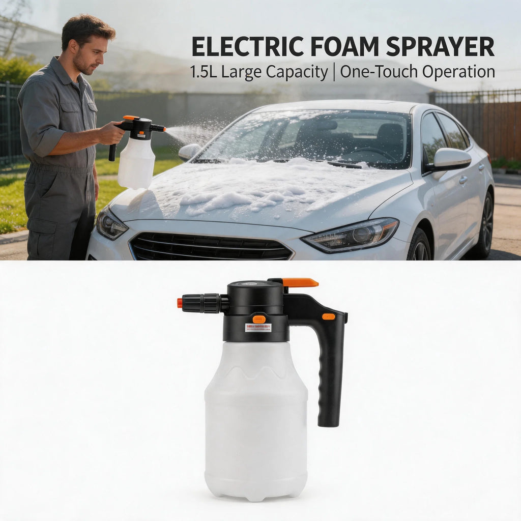 High Pressure Washer 1.5L Electric Foam Sprayer Portable Car Wash Water Gun Household Handheld Watering Kettle Cleaning Sprayer Oasis Select