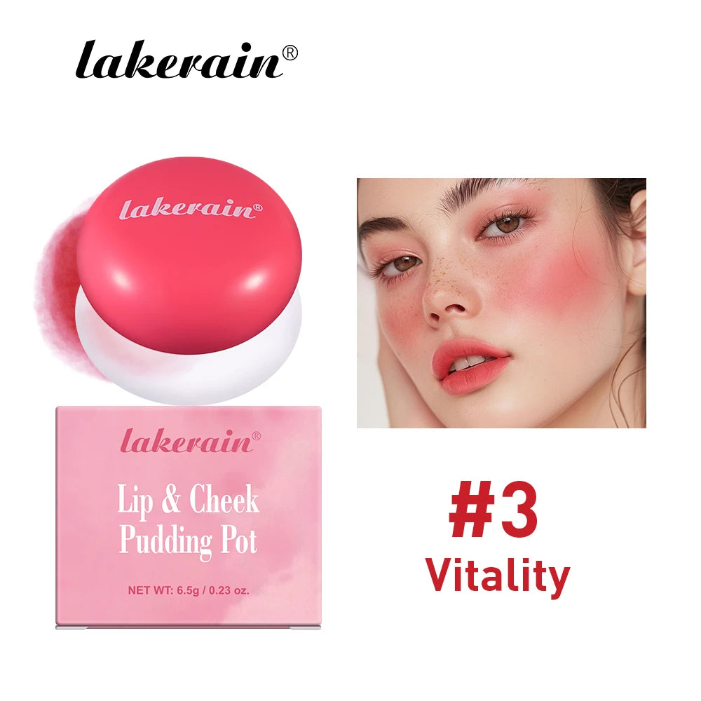 Blurry Pudding Pot Natural Lip & Cheek Blusher Waterproof High Color Matte Blurring Face Korean Makeup Multi-Use Soft Blush Oasis Select Color 3