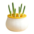 Vertical Hydroponic Green Onion Planter | 7-Hole Space-Saving Hydroponic Planter Oasis Select Yellow