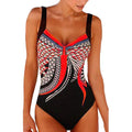 Ladies' Enthic Style Graphics Printed Retro Summer Backless Sexy Fashion Swimwear Sreamless One Piece Sling Bathing Clothing Oasis Select Red M