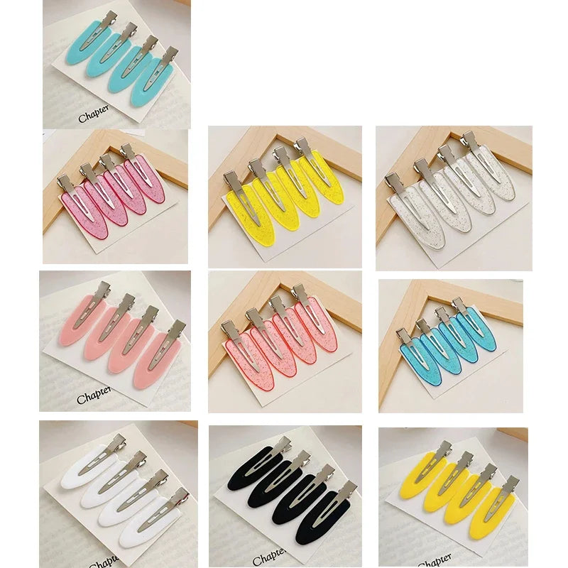 4pcs No Bend Seamless Hair Clips Side Bangs Fix Fringe Barrette Makeup Washing Face Accessories Women Girls Styling Hair Pins Oasis Select 40pcs Mix