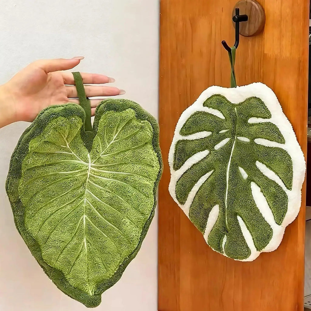 Leaves Hand Towel Bathroom Accessories Absorbent Kitchen Towel Soft Towel Hanging Towels Handkerchief Towels Home Wash Towels Oasis Select