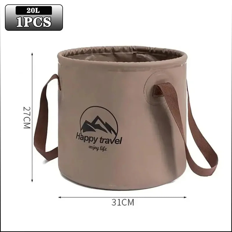 Folding Portable Bucket with Lid 5L 10L 20L | Camping Car Wash