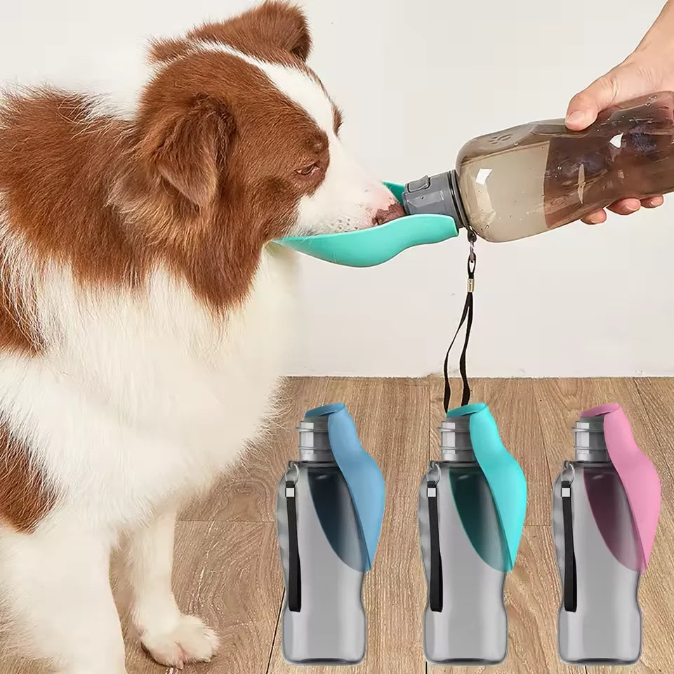 800ml large capacity dog outdoor pet water cup portable accompanying cup folding flip water feeder outdoor water bottle supplies Oasis Select