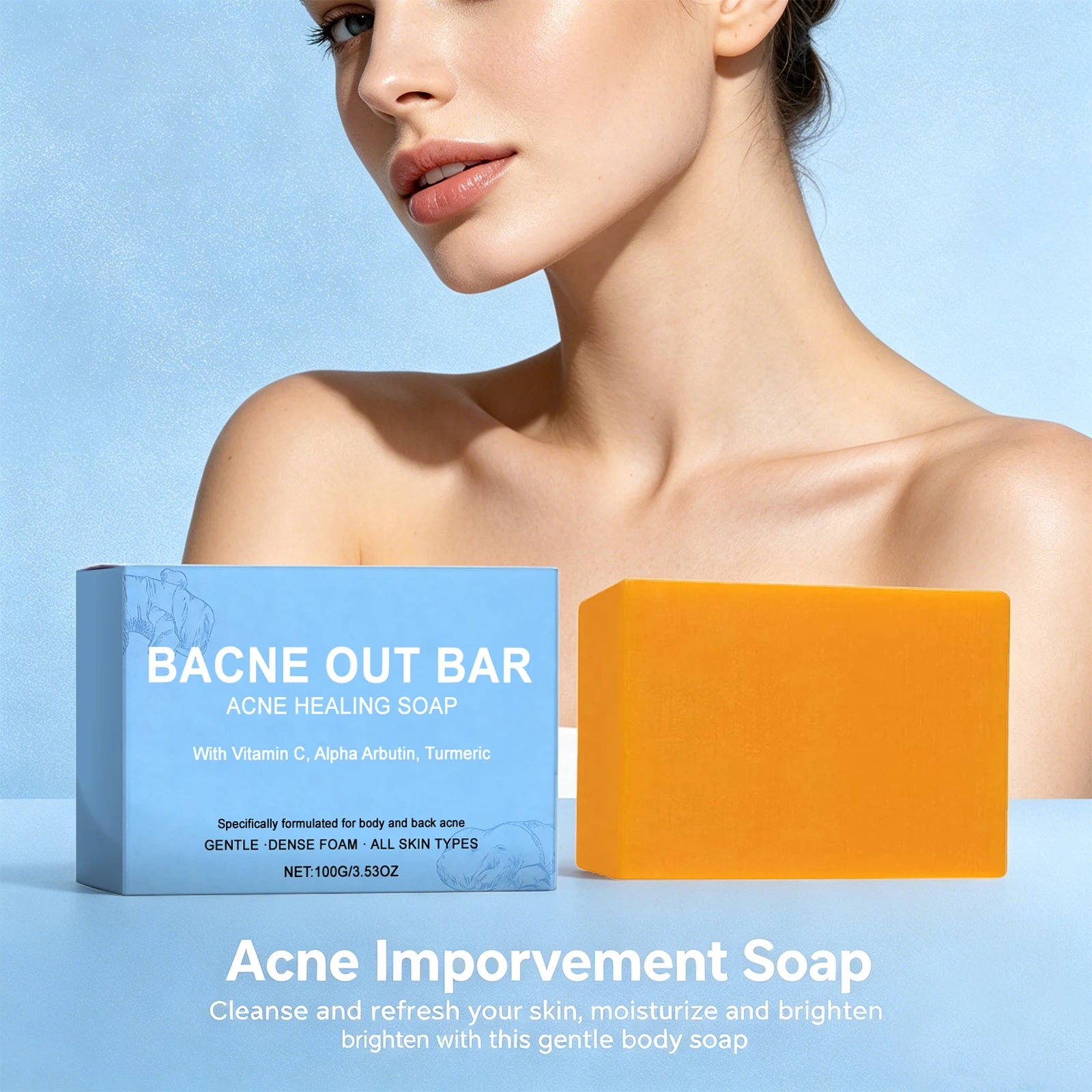 Vitamin C Cleansing Soap with Turmeric Moisturizing & Softening Oil Control Brightens Skin Moisturizing Cleansing Essential Soap Oasis Select