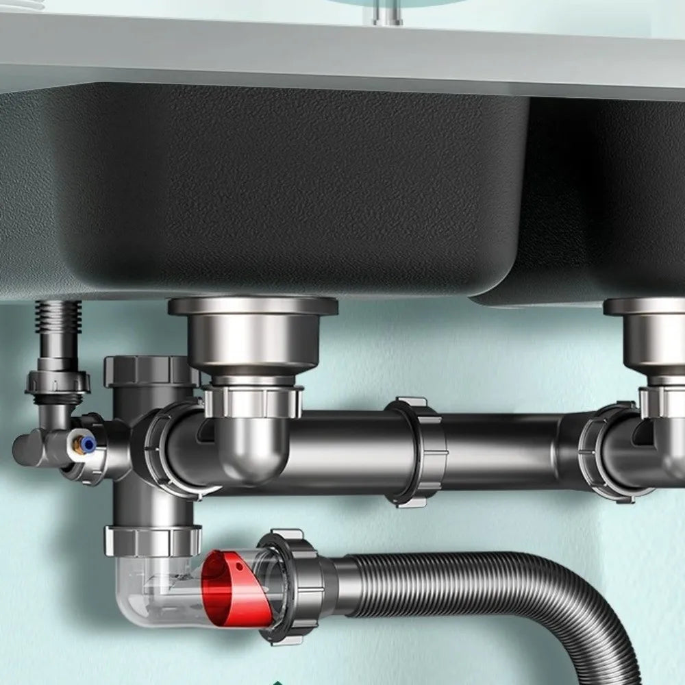 plastic Wash Basin Drainage Pipe Kit Curved Tube Anti-Blocking Drain Pipe Joint Fast Connection Odor Proof Oasis Select