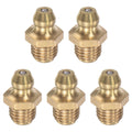 5Pcs Brass Straight Hydraulic Grease Fitting Accessories M8X1mm Thread Grease Fitting Nipple ﻿Car Filling Tools Oasis Select 5pcs