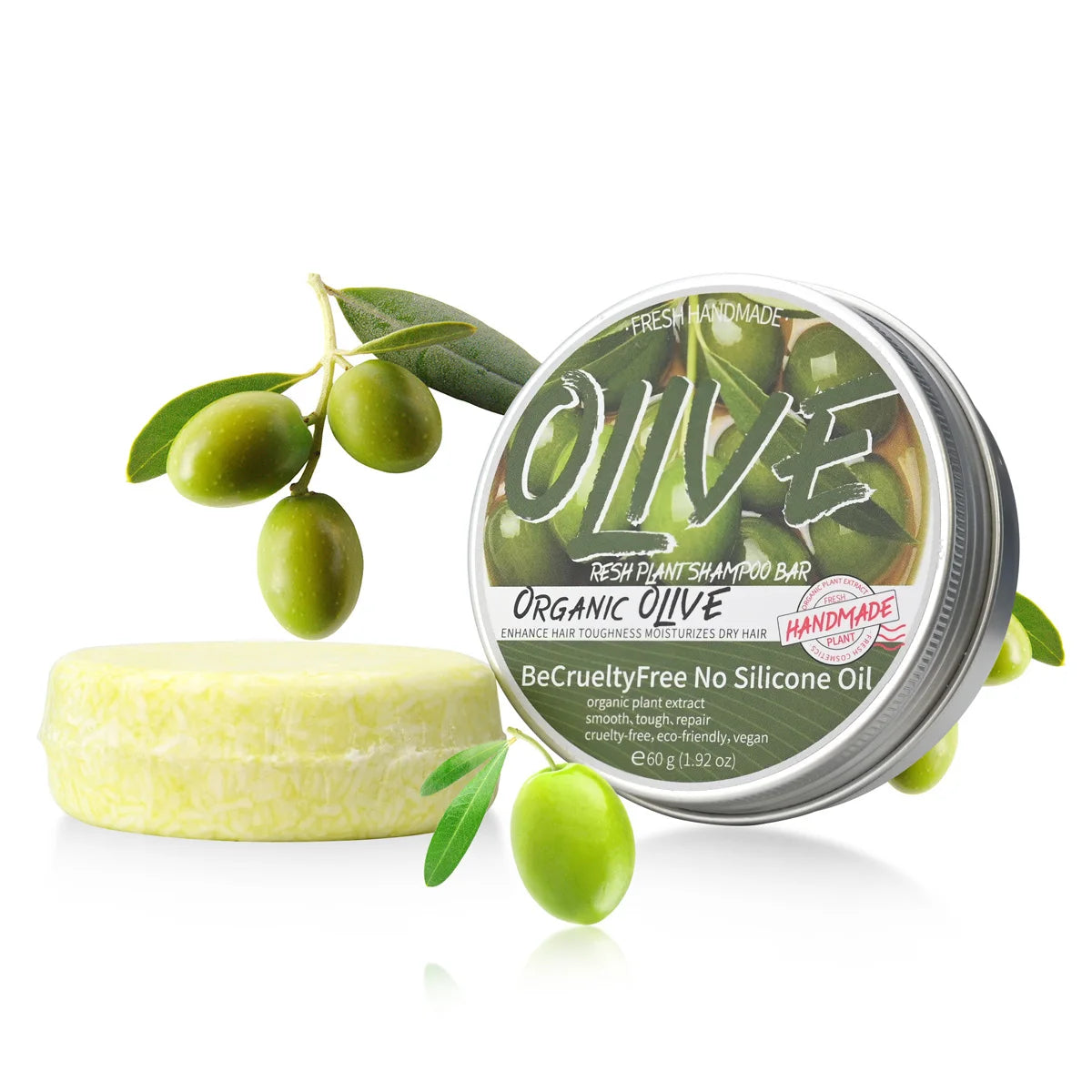 Olive Oil Solid Shampoo Soap Bar 60g – Men & Women