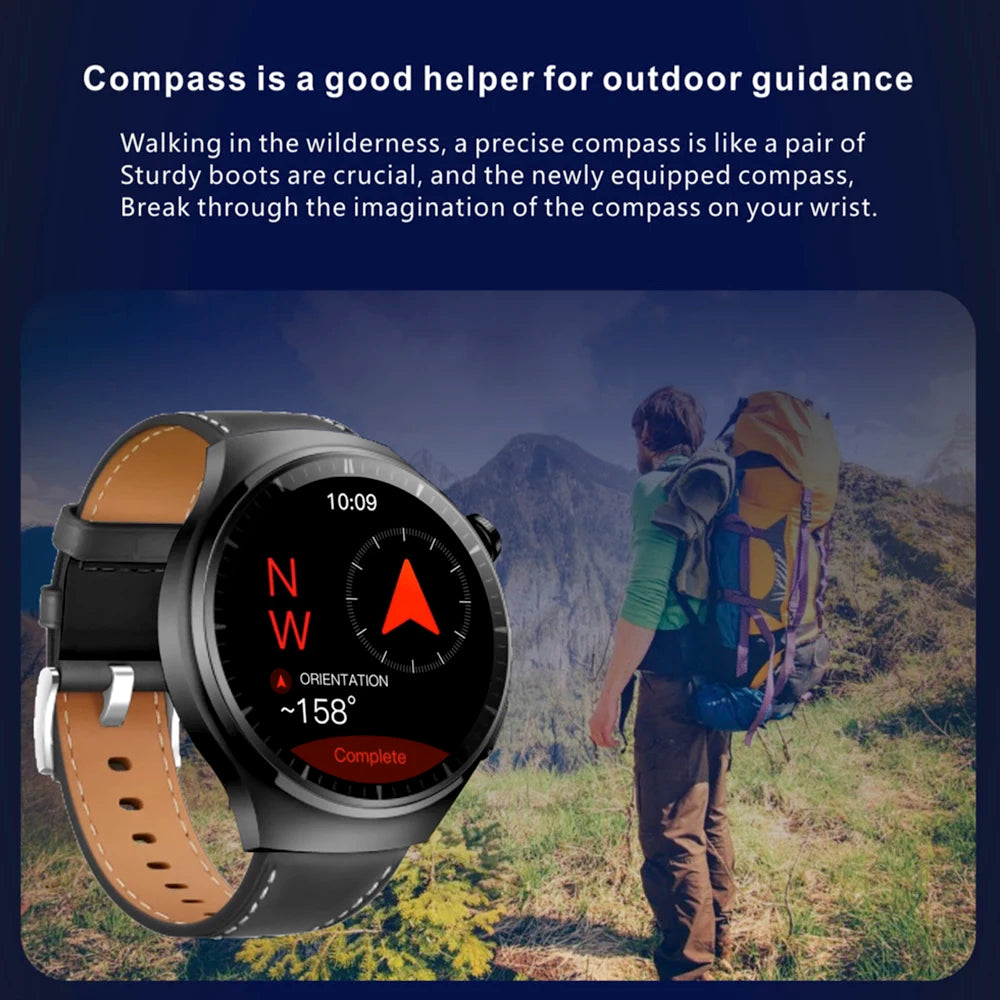 Smart Watch Men 1.62'' HD Screen Blue Tooth Call Compass NFC Sports Fitness Waterproof Smartwatch Health Monitoring AI Voice Oasis Select