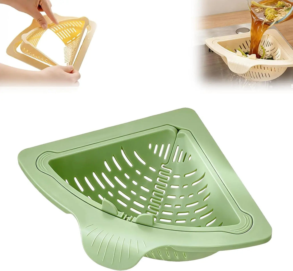 Magnetic Triangle Sink Drain Basket & Corner Strainer