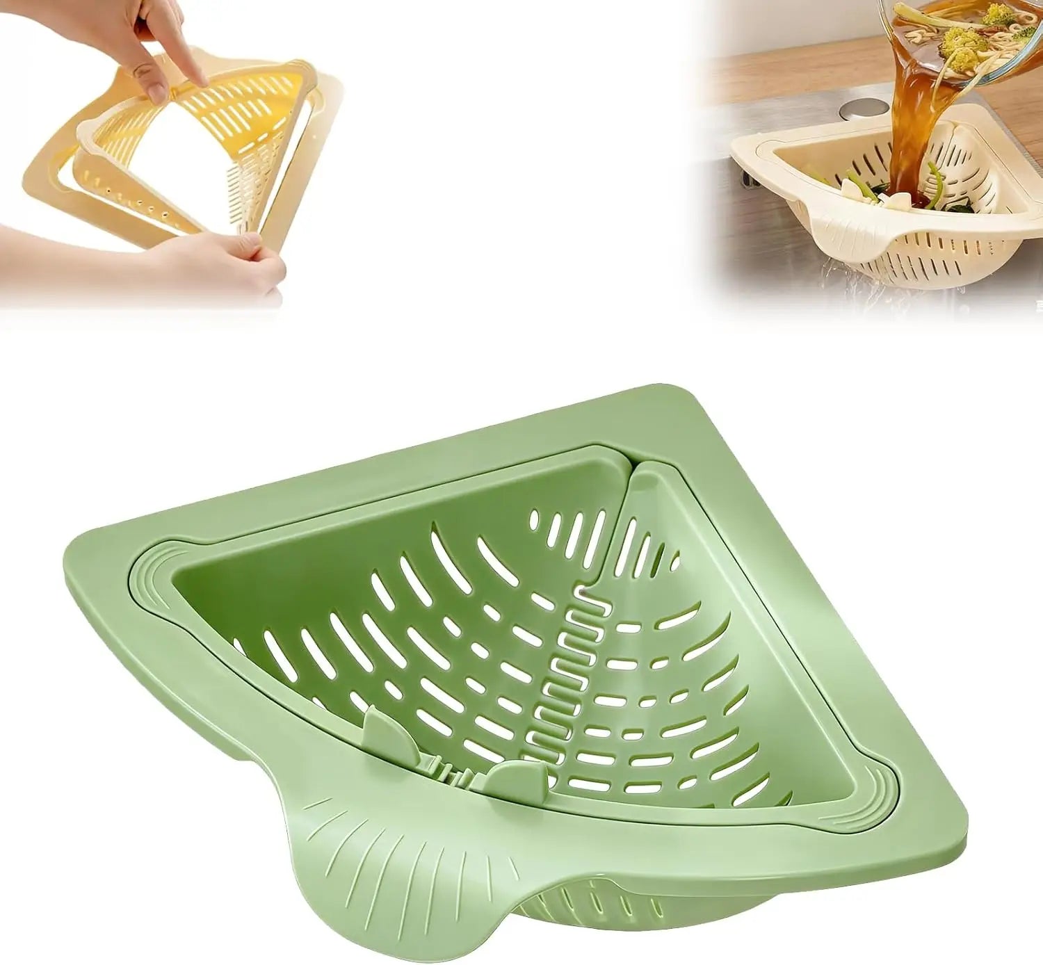 Magnetic Triangle Sink Drain Basket & Corner Strainer