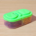 Dual Compartment Food Storage Container Plastic Sealed Easy Clean Reusable for Spices Herbs Lunch Kitchen Camping Office Oasis Select green