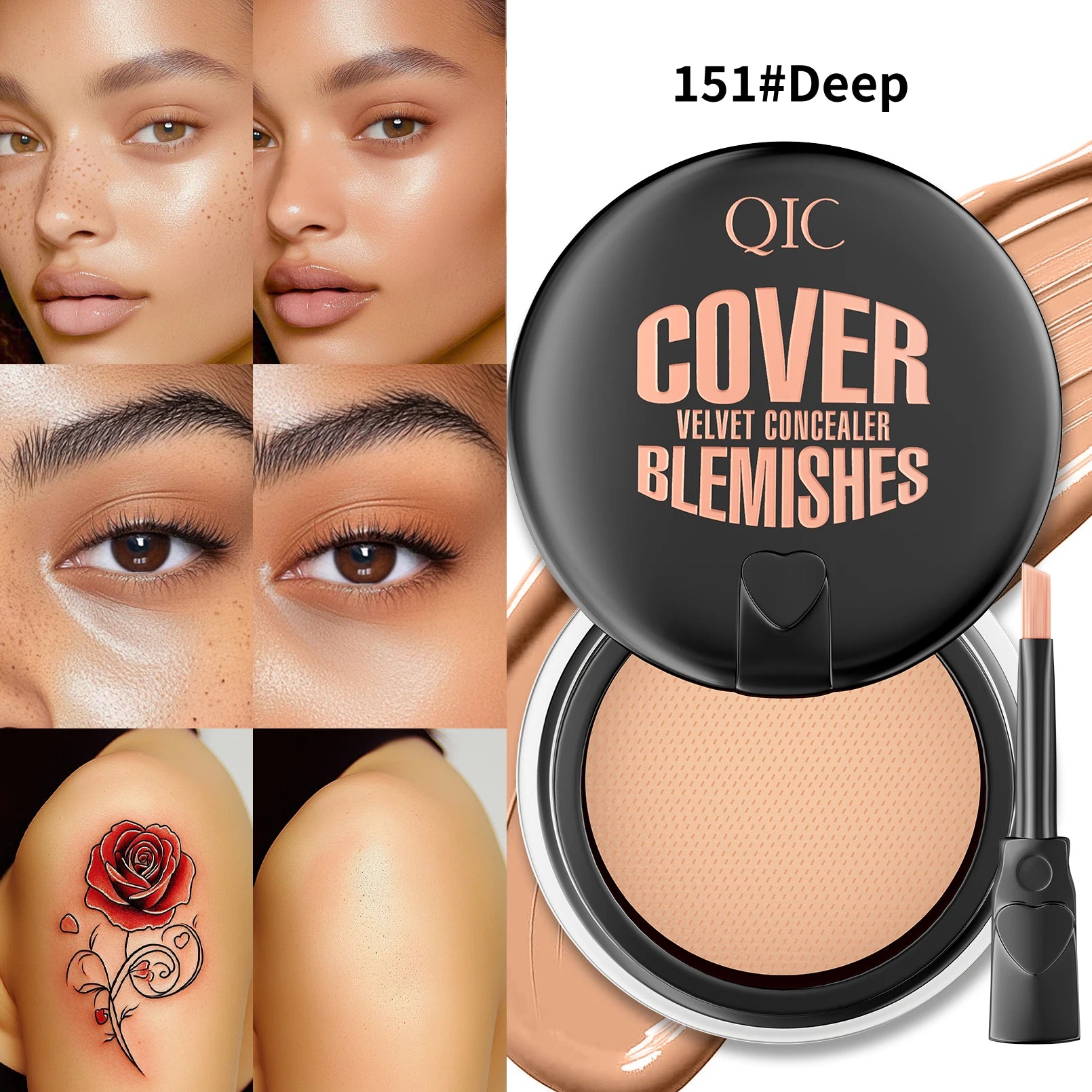 QIC Hydrating Eye Brightening Concealer Cream | Full Coverage