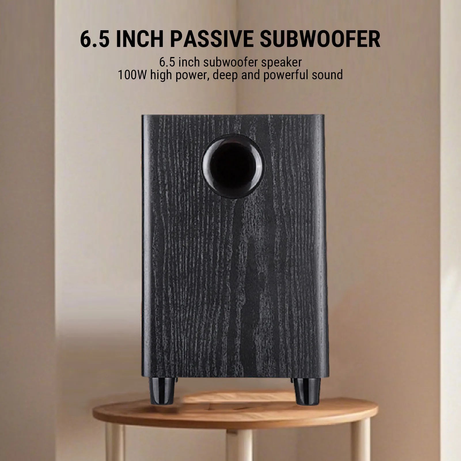 100W Home Subwoofer 6.5 Inch Independent Passive Subwoofer Speaker Plug and Play for Home Theater Party Home Theater Subwoofer Oasis Select