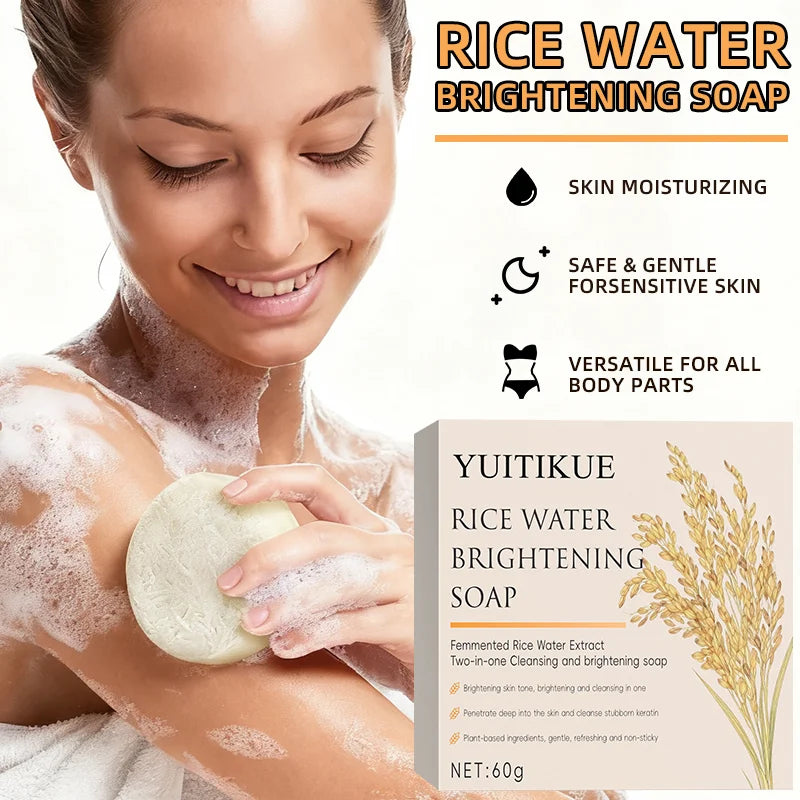 Rice Water Brightening Soap – Kojic Acid & Hyaluronic Acid 60g