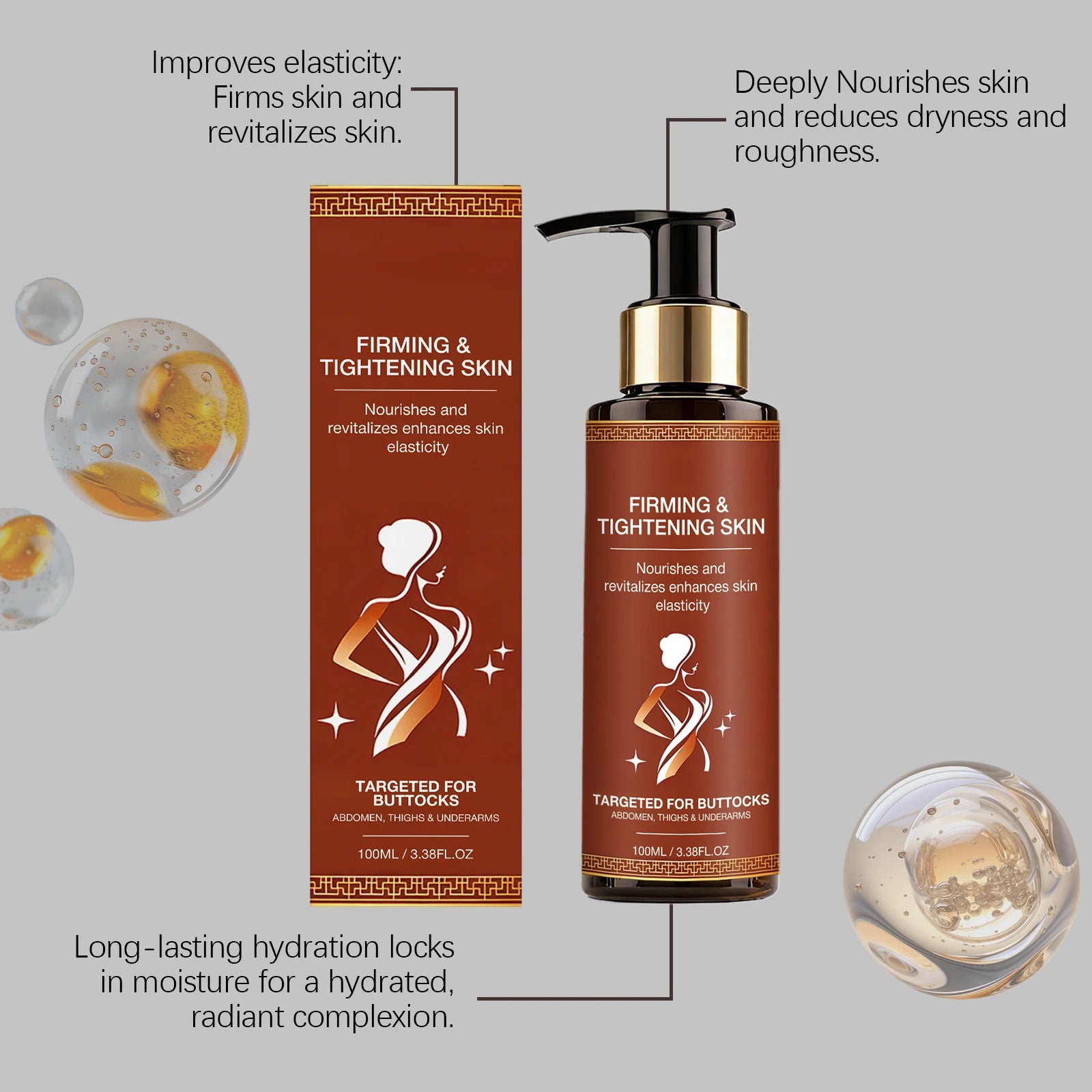 Firming Body Oil Deep Nourish Long Lasting Hydration Smooth Supple Skin Non Greasy Massage Oil Daily Skin Care Essential 100ml Oasis Select