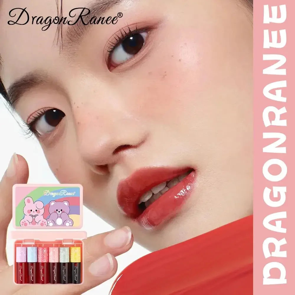 Dragon Ranee 6pc Lip & Cheek Gloss Set – Hydrating, Non-Sticky
