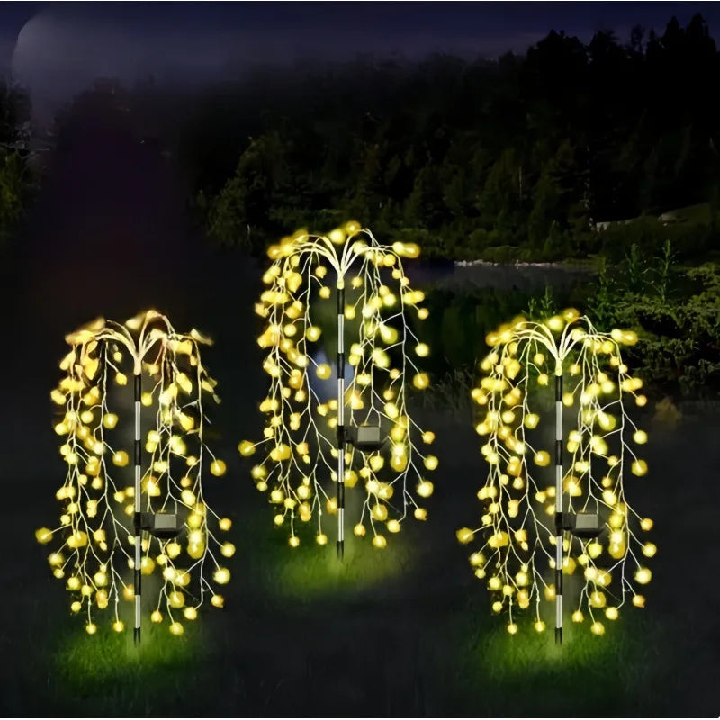 Solar-powered Ground Smoke Lamp LED Starry Sky Copper Wire Outdoor Waterproof Lawn and Courtyard Decorative Color Lamp Oasis Select