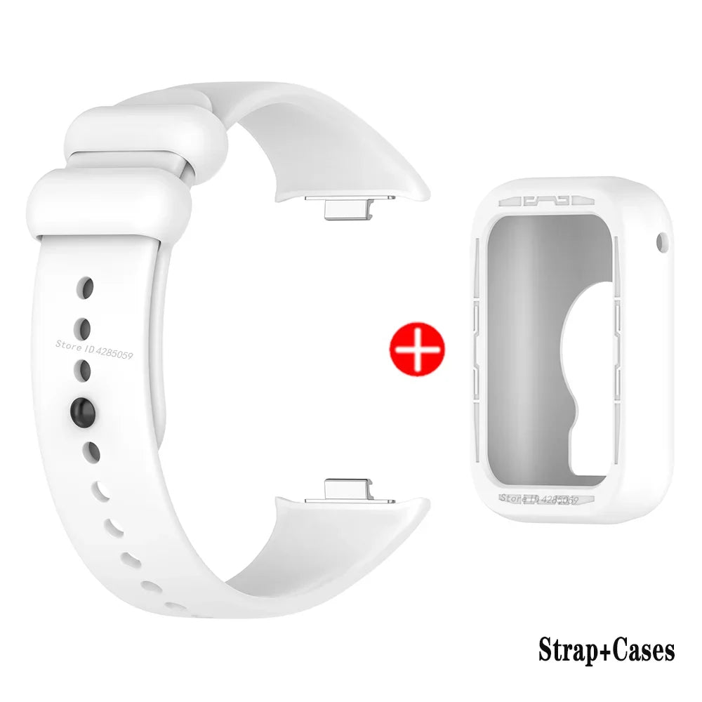 Silicone Strap & Case for Xiaomi Mi Band 8 Pro – Sports Band Smartwatch Strap & Case Oasis Select WHITE