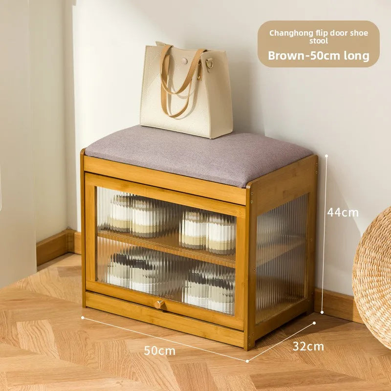 Shoe changing stool, door door household shoe cabinet can sit on the stool, enter the door, long stool Oasis Select 50 long brown