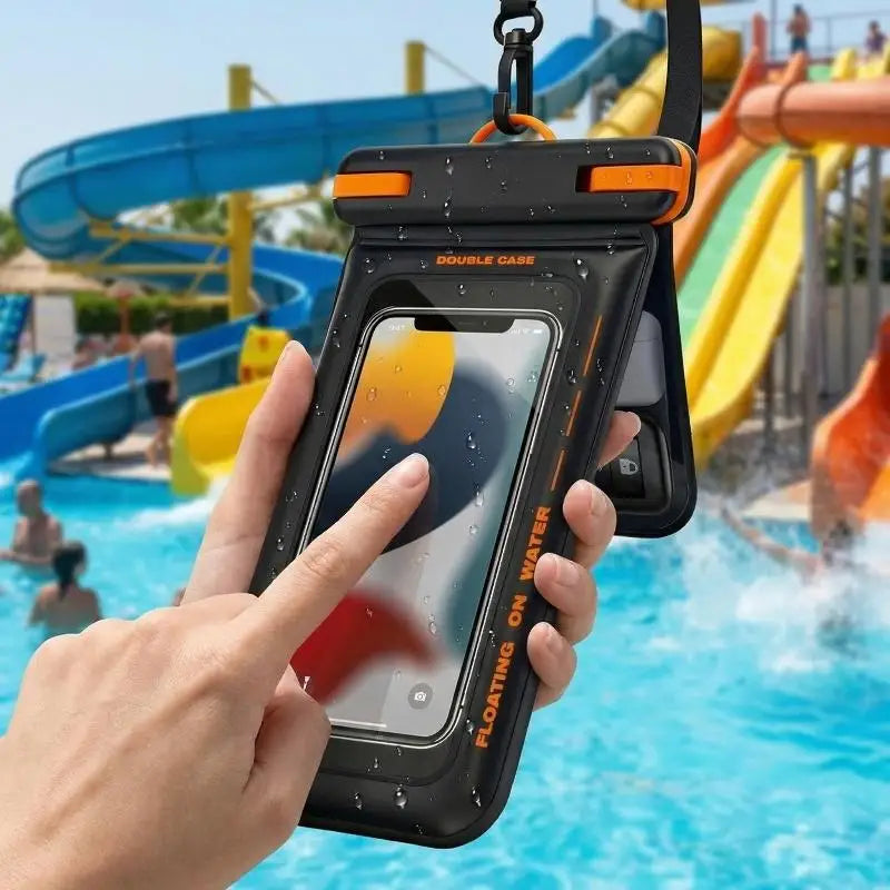 Double Space Waterproof Pouch for Phones Secure Dry Bag for Universal Compatibility Beach Pool Use Oasis Select