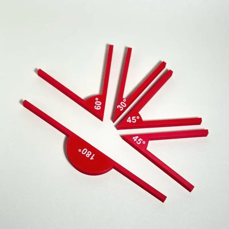 2/5Pcs Multifunctional Geometric Angle Teaching Auxiliary Props Portable Geometric Angle Ruler Measuring Tools Oasis Select Red 5pcs