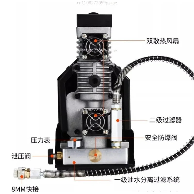 High Pressure Electric Air Compressor Red Portable Electric Air Compressor Oil-Free Air Compressor 12V 250W 2700 R/min Oasis Select