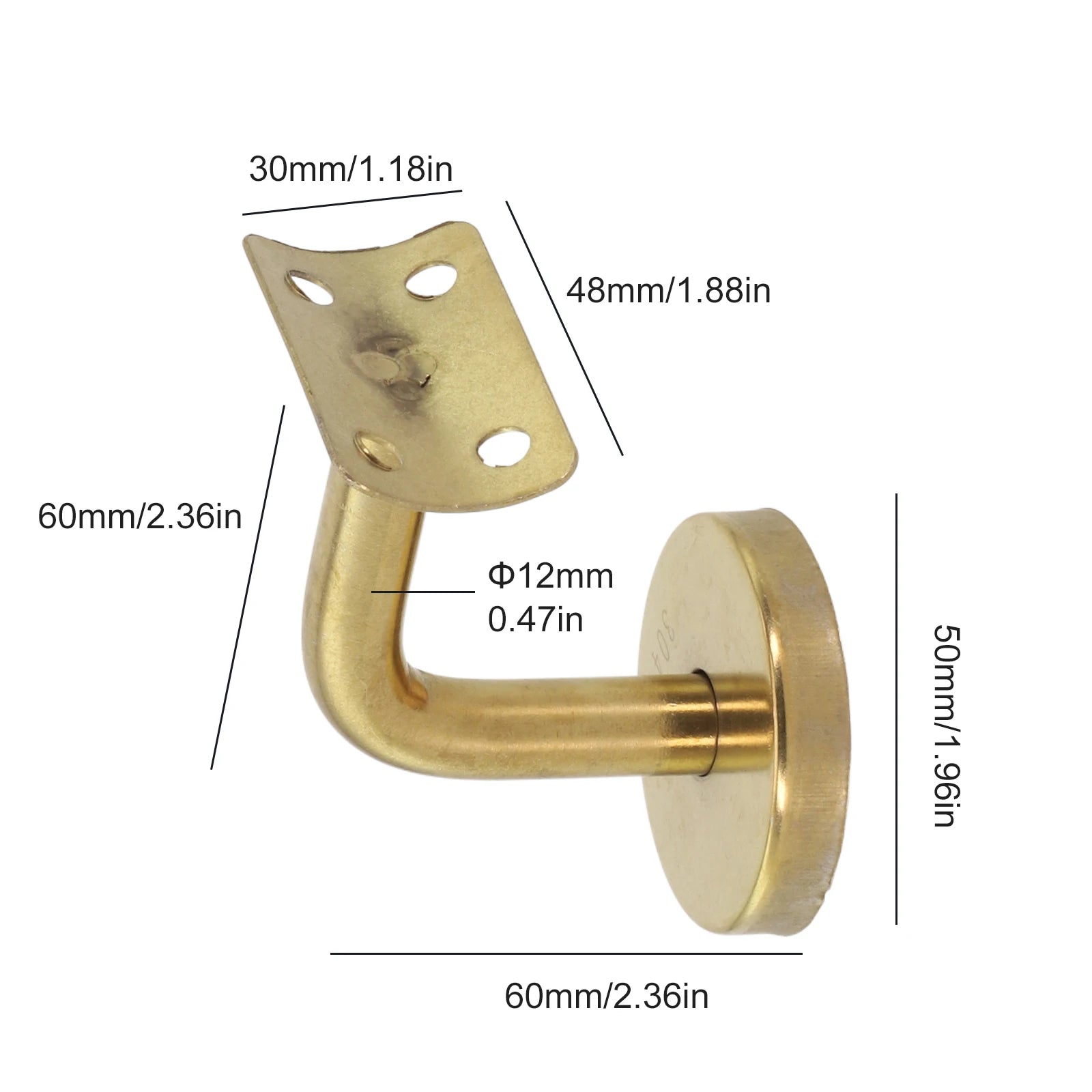 Stair Handrail Brackets Gold Handrail Bannister Support Stair Rail Bracket Balustrade Wall Mounted Balustrade Hardware Tools Oasis Select