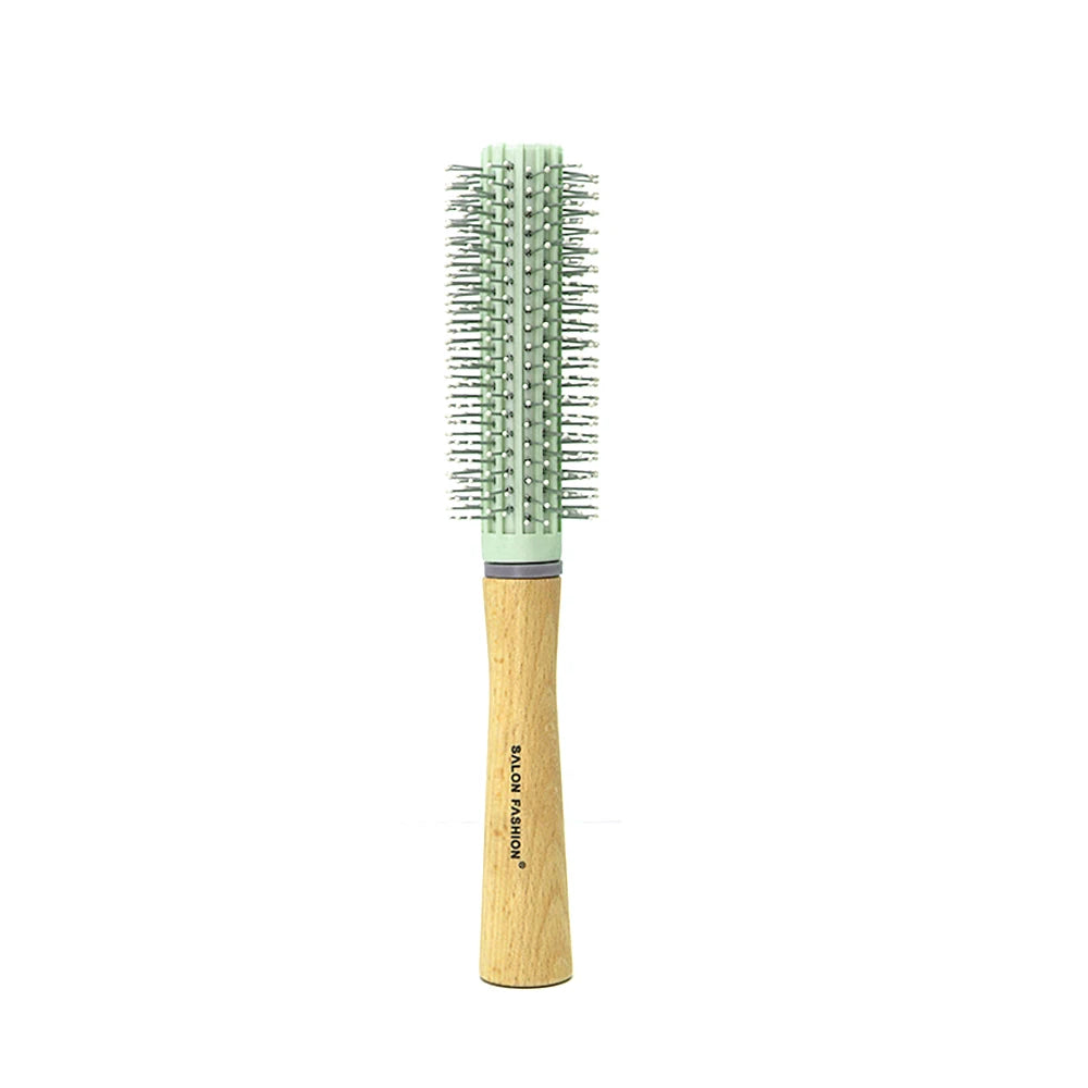 Wooden handle hair comb Hair Curling Brush Anti Static Air Cushion Brush Anti Detangling HairBrush Salon Styling Hair Tools Oasis Select Curling-green3