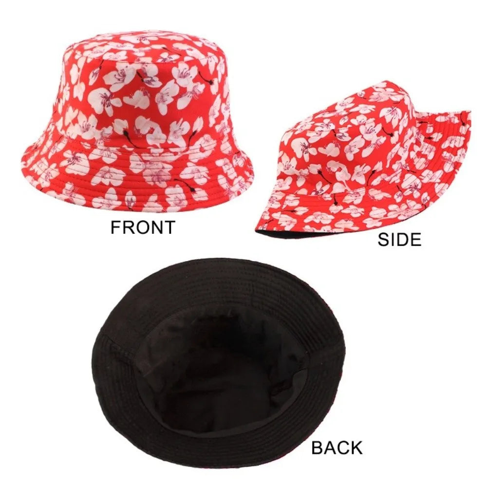 Unisex Design Reversible Brushed Printed Hat Bucket Style Printed Bucket Hat Beach Sun Protect Hat Outdoor Travel Oasis Select