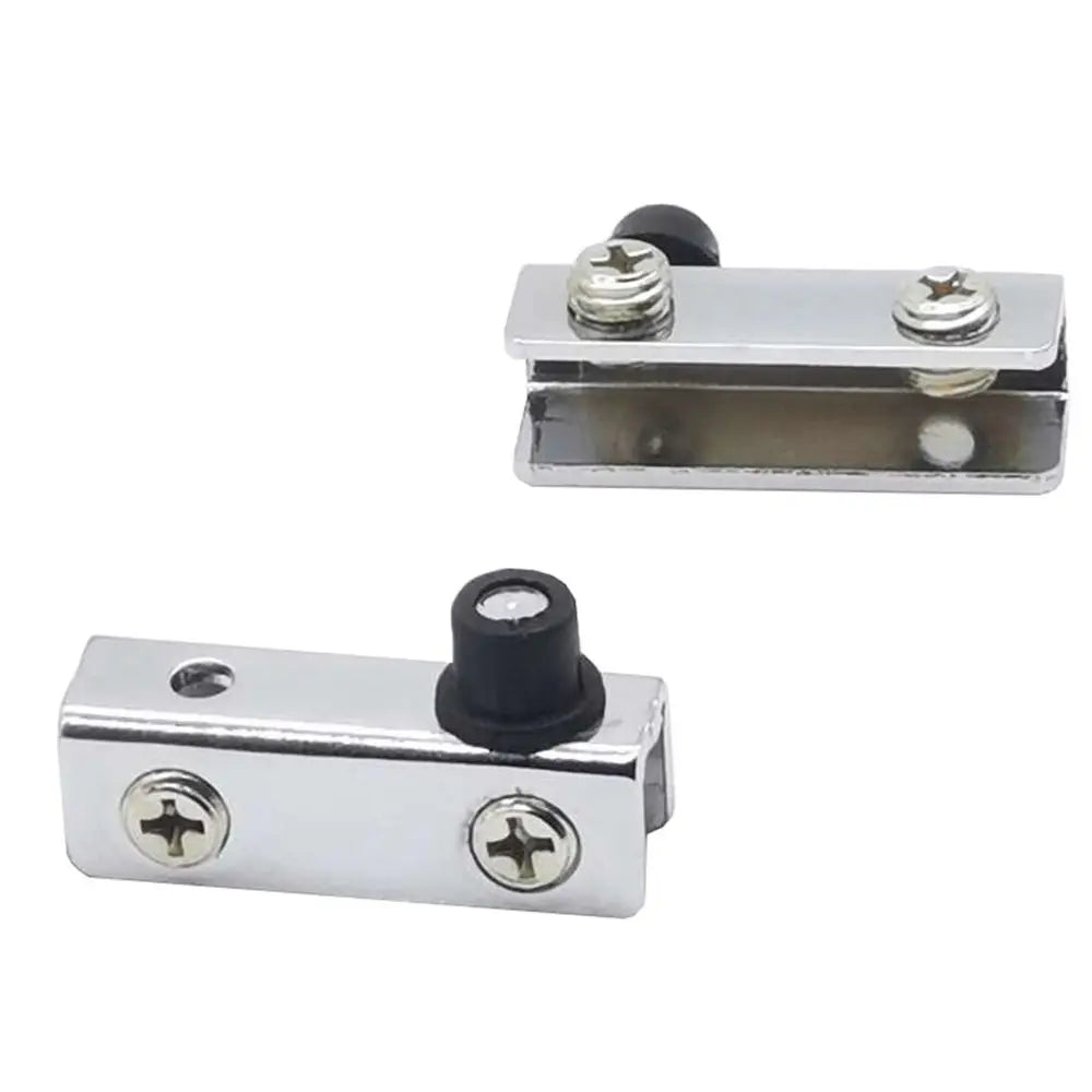 2Pcs Metal Glass Door Pivot Hinge No punching Hook Accessories Concealed Hinges Hardware Mirror Support Cabinet Clamp Hinge Oasis Select silver